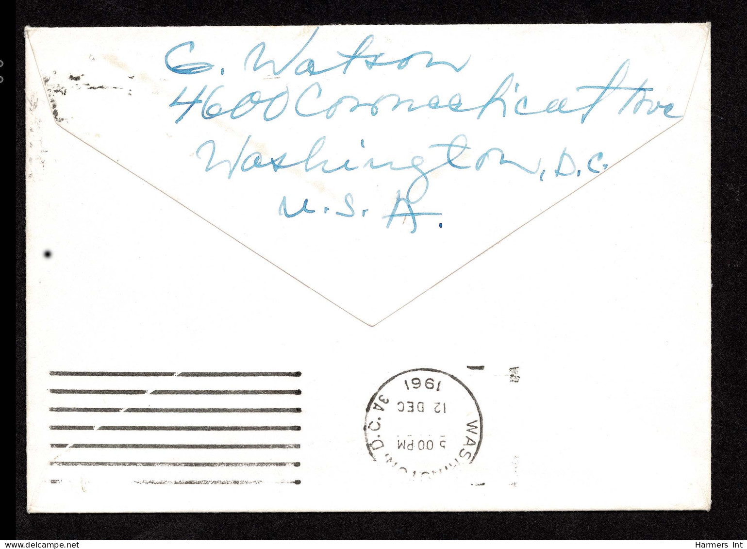 Lot # 125 Late Usage: 1961 Christmas Card With 1938, 11¢ Polk Ultramarine - Lettres & Documents