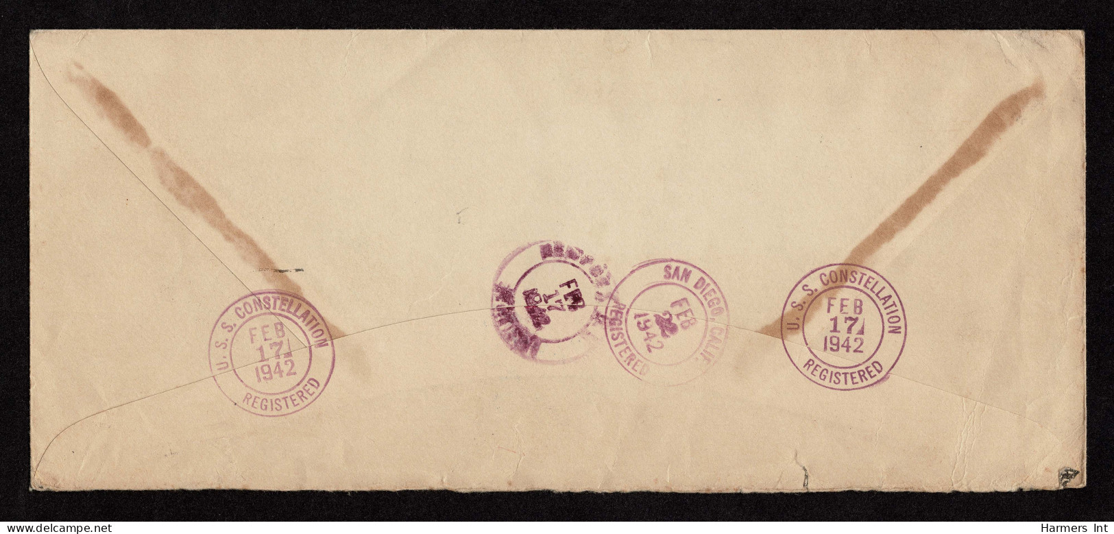 Lot # 133 Registered Penalty Mail: 1942 Envelope Bearing 1938, 15¢ Buchanan Blue Grey - Storia Postale