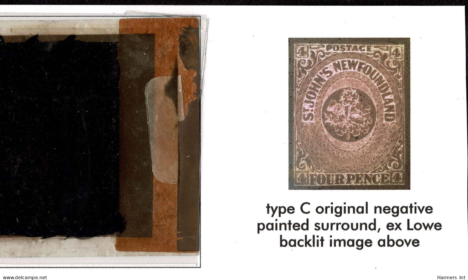 Lot # 246 Newfoundland: 4d Sperati Type C: The Original Negative Used To Print The "reproductions" - Autres & Non Classés