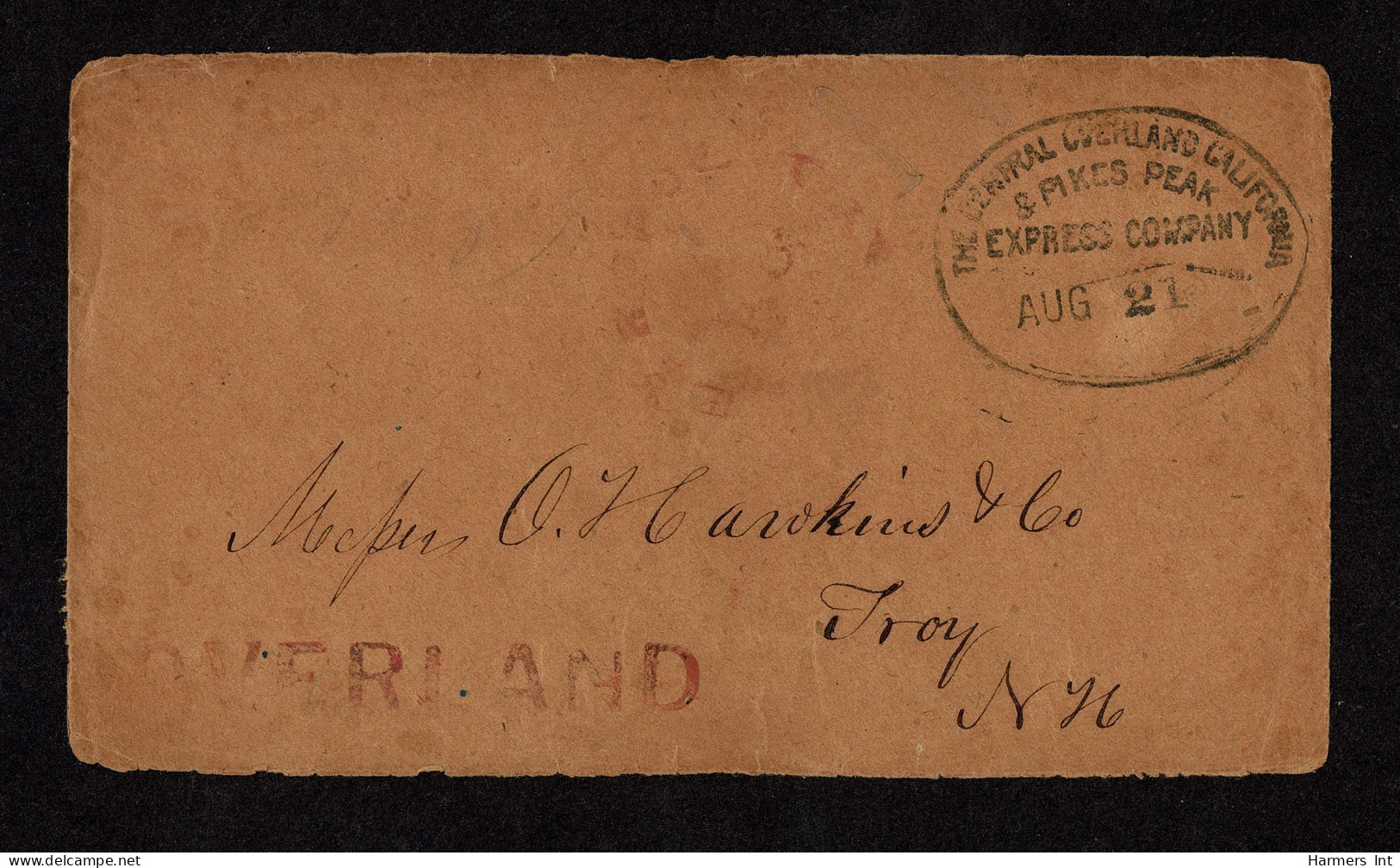 Lot # 294 Express: Almost Decent Central Overland California And Pikes Peak Express CO. Oval - Otros & Sin Clasificación