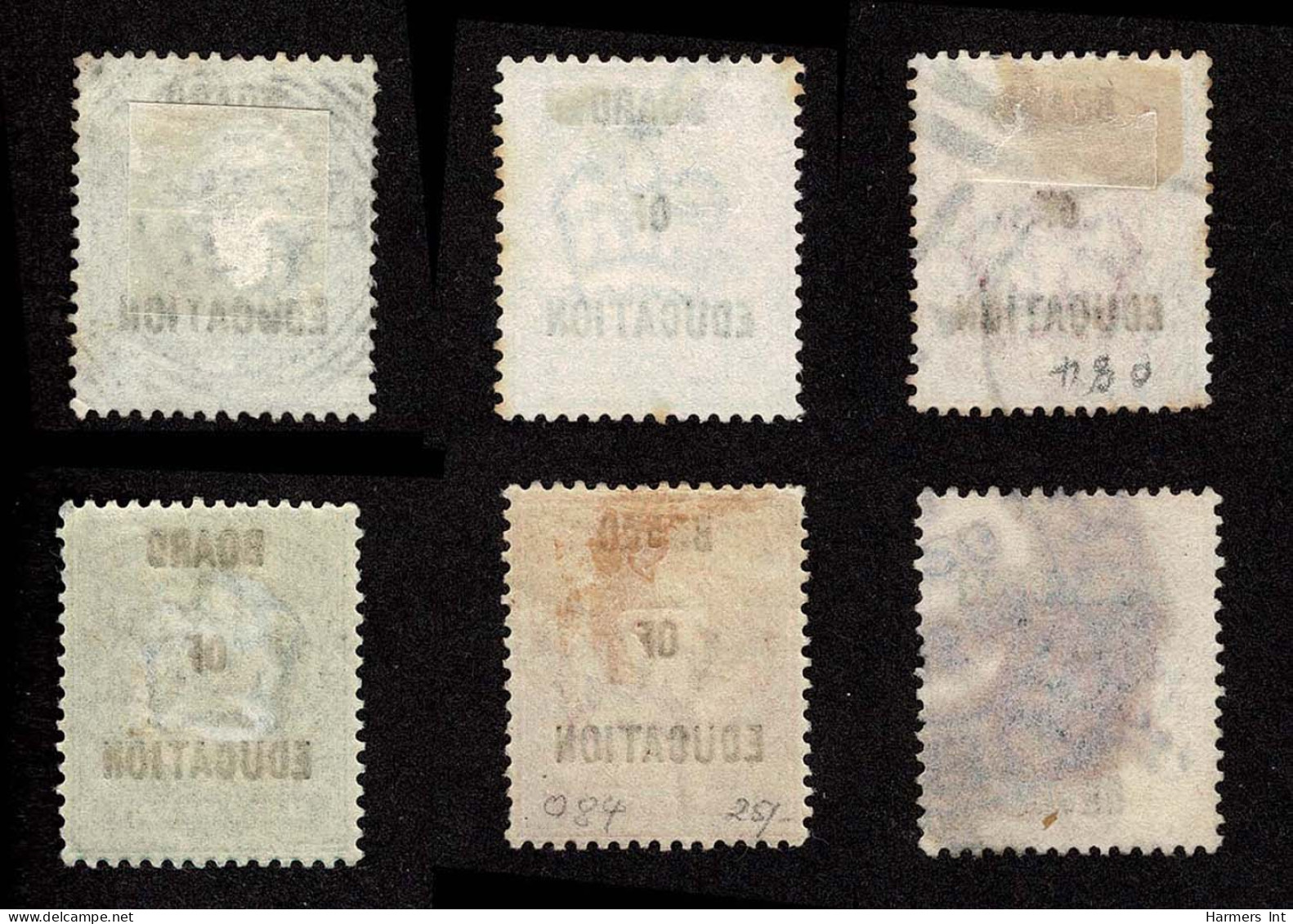 Lot # 751 Board Of Education; 1902, King Edward VII, Six Stamps, ½d Blue Green (3 Copies) And 1d (3copies) Scarlet - Oficiales