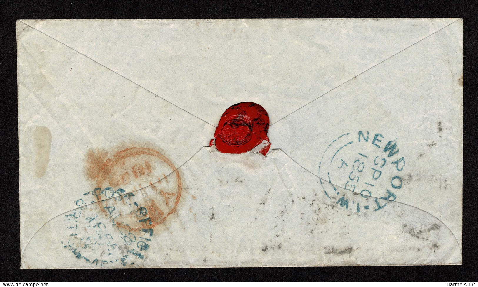 Lot # 756 Crimean War Officer’s Envelope To Isle Of Wight; Backstamped With Blue BRITISH ARMY POST OFFICE AU 28 1855 C.d - Otros & Sin Clasificación