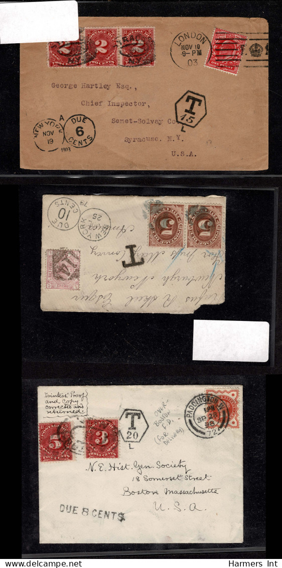 Lot # 765 Great Britain Covers, 1879 To 1903: 9 Covers Bearing U.S. Postage Dues - Colecciones (sin álbumes)