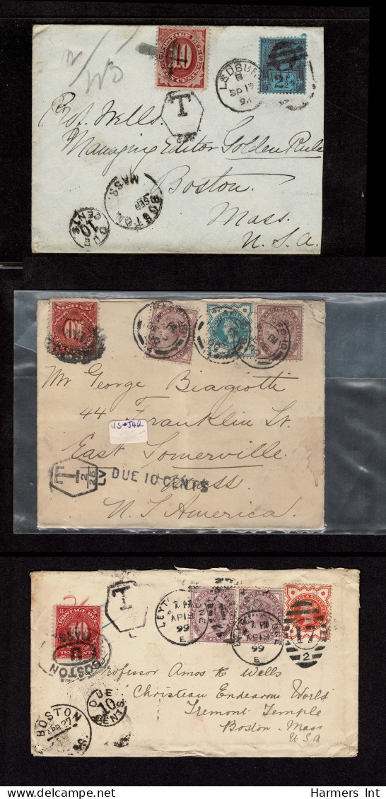 Lot # 765 Great Britain Covers, 1879 To 1903: 9 Covers Bearing U.S. Postage Dues - Colecciones (sin álbumes)
