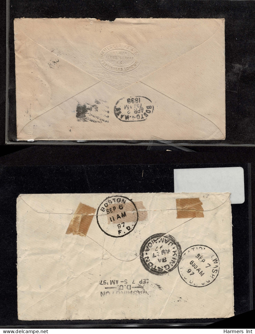 Lot # 765 Great Britain covers, 1879 to 1903: 9 covers bearing U.S. Postage Dues