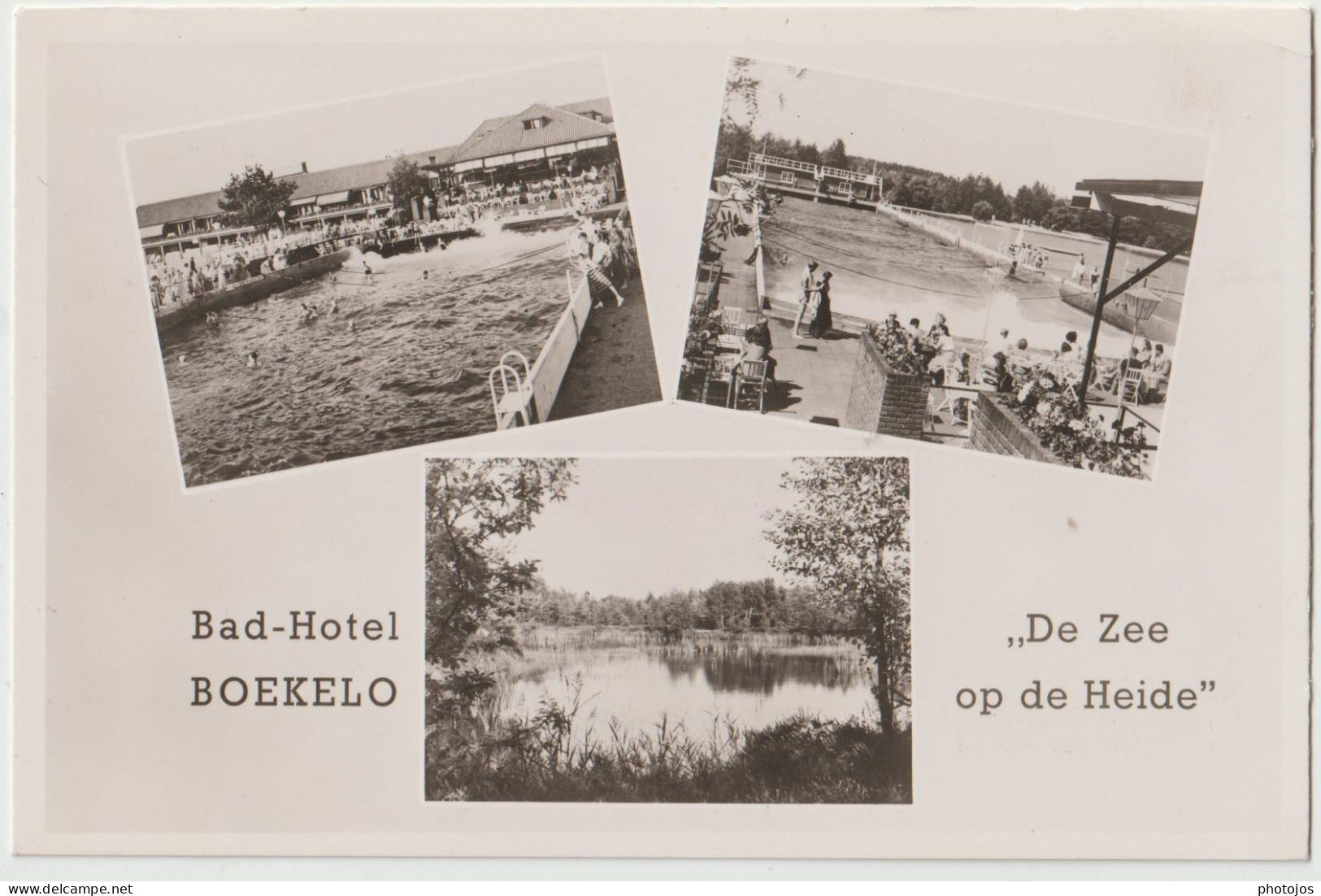 Post Card  Boekelo Enschede (Pays Bas) Bad Hotel 3 Vues  De Zee Op De Heide  Ed Brusse - Enschede