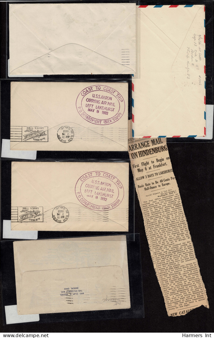 Lot # 909 Zeppelin And Flights: A Very Nice Collection Of Covers And Stamps In Stock Book And Sleeved. - Colecciones (sin álbumes)