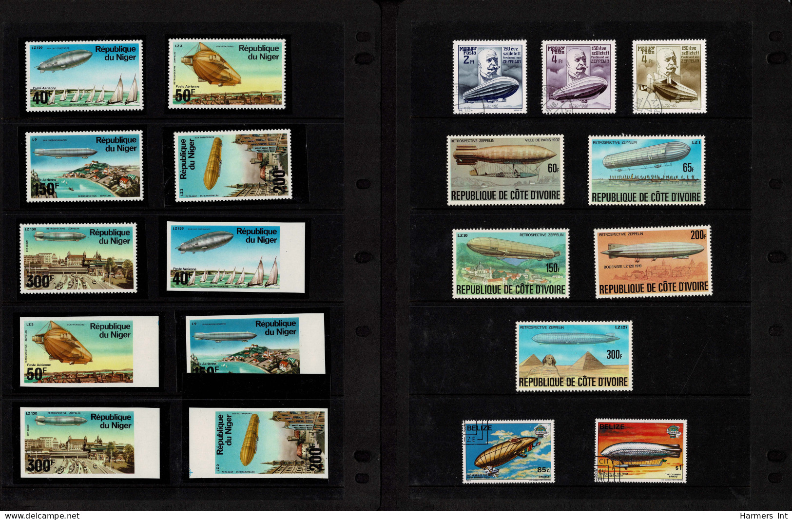 Lot # 909 Zeppelin and Flights: A very nice collection of covers and stamps in stock book and sleeved.