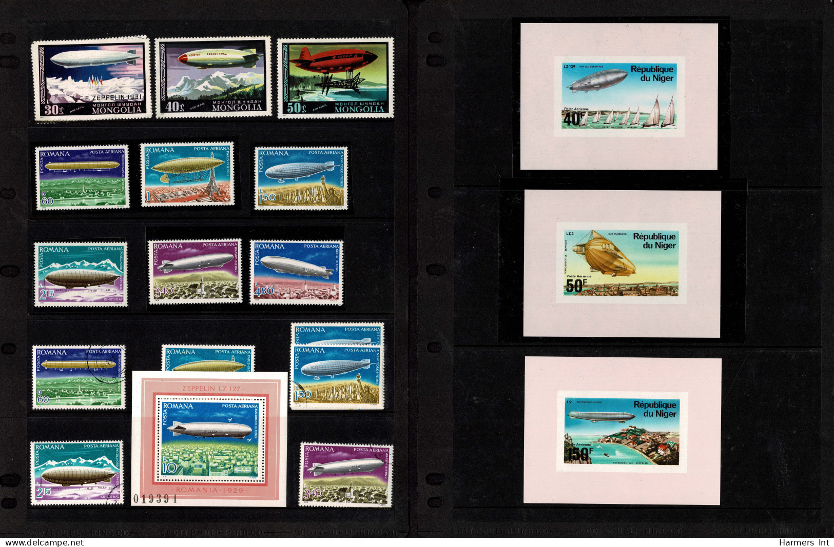 Lot # 909 Zeppelin and Flights: A very nice collection of covers and stamps in stock book and sleeved.