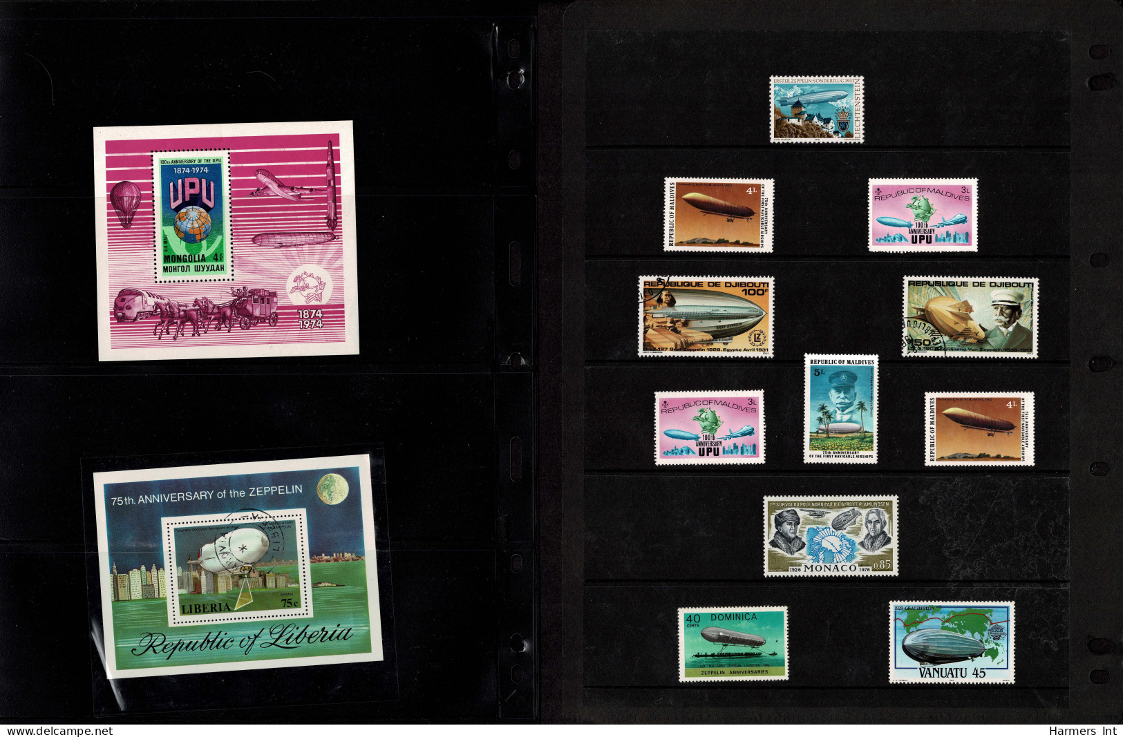 Lot # 909 Zeppelin and Flights: A very nice collection of covers and stamps in stock book and sleeved.