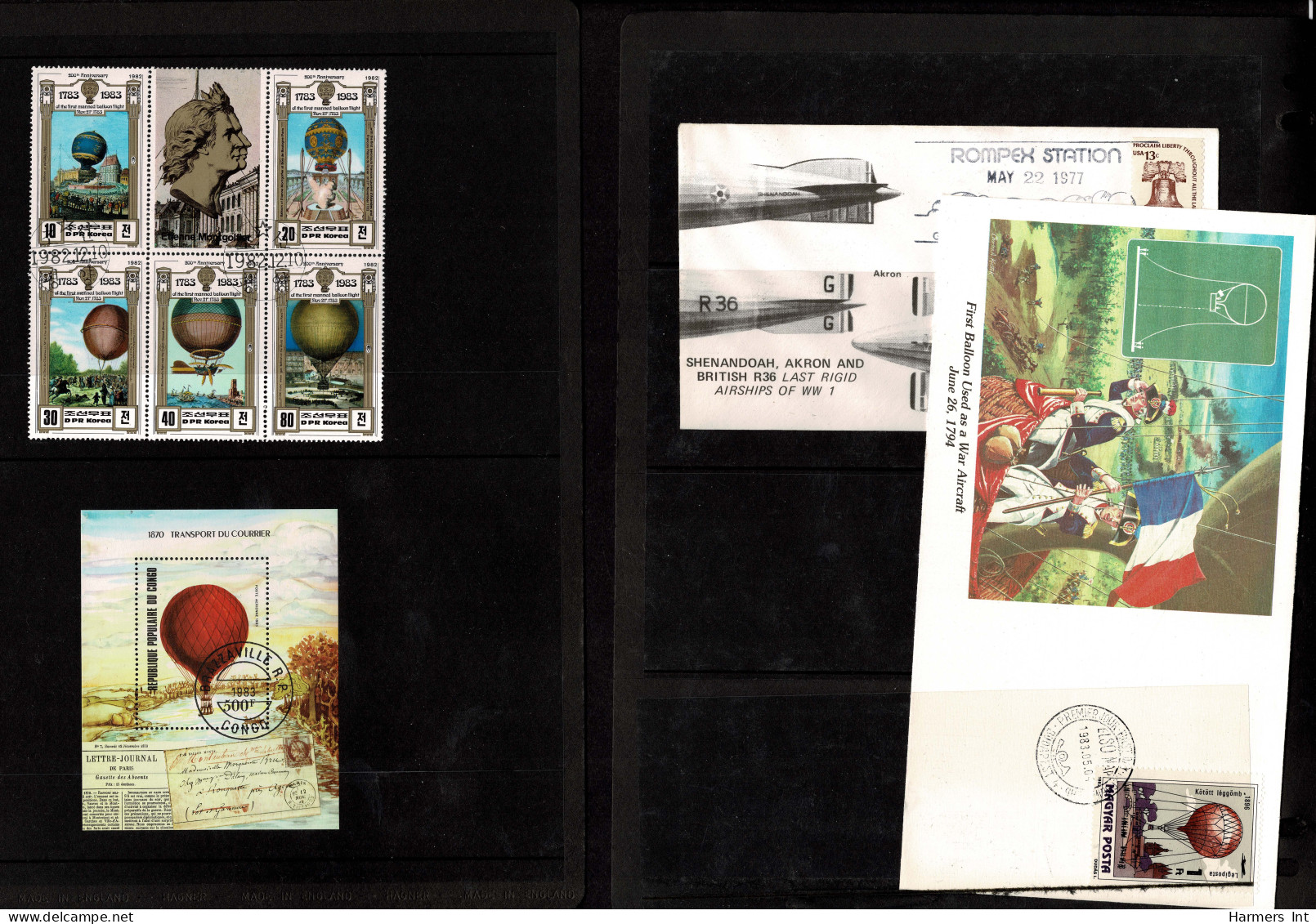 Lot # 909 Zeppelin and Flights: A very nice collection of covers and stamps in stock book and sleeved.