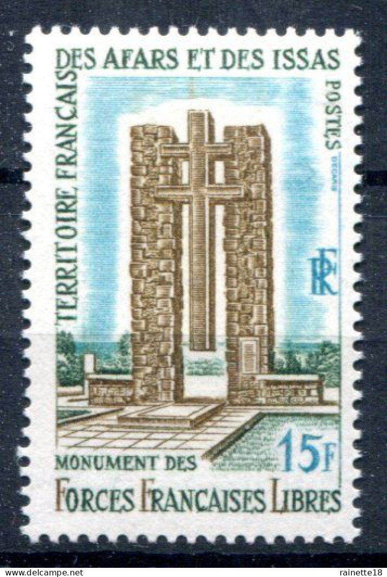 Afars Et Issas          347 **  Monument Aux Forces Françaises Libres à Djibouti - Nuevos