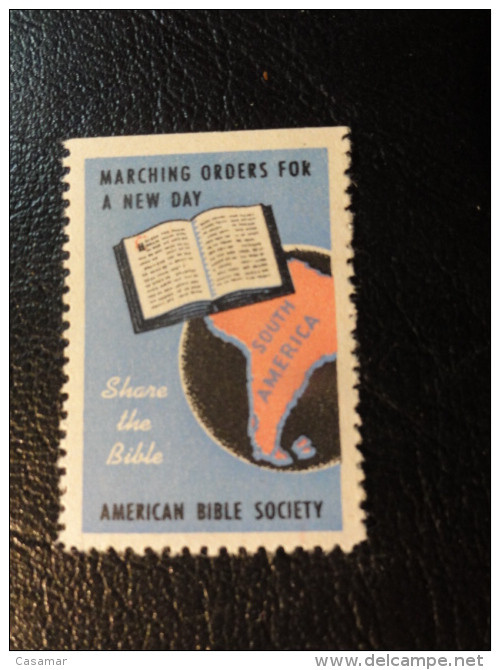 BIBLE Society READ THE BIBLE  SOUTH AMERICA Religion Christianism Vignette Poster Stamp Label USA - Non Classificati