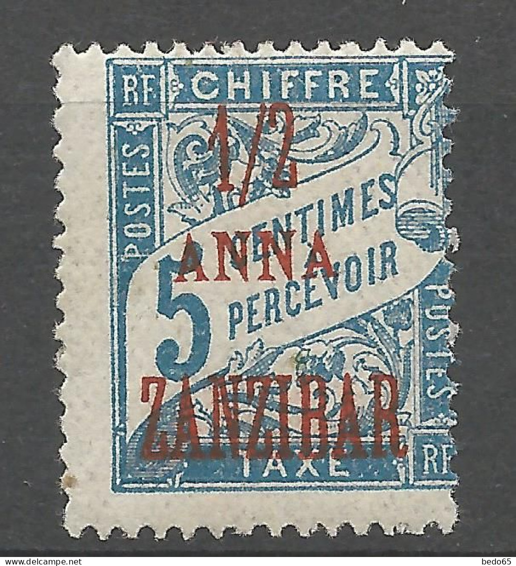 ZANZIBAR TAXE N° 1 Surcharge Carmin NEUF*  CHARNIERE  / Hinge  / MH - Altri & Non Classificati