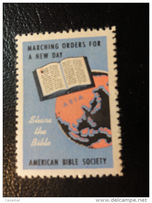 BIBLE Society READ THE BIBLE  ASIA Religion Christianism Vignette Poster Stamp Label USA - Ohne Zuordnung