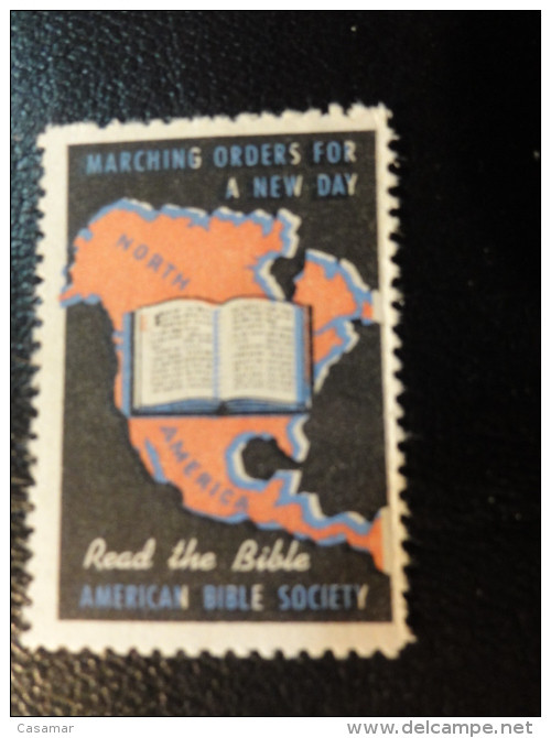 BIBLE Society READ THE BIBLE NORTH AMERICA Religion Christianism Vignette Poster Stamp Label USA - Ohne Zuordnung