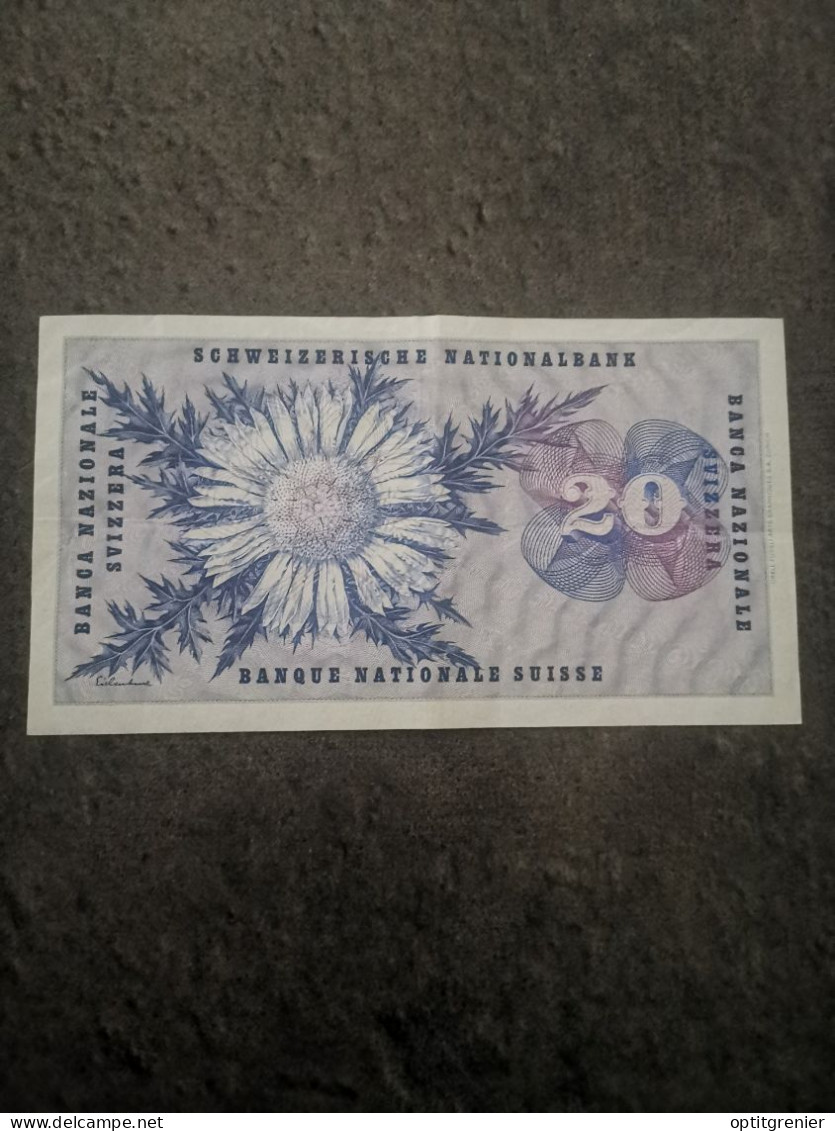 BILLET CIRCULE 20 FRANCS SUISSE 5ème Série 15 MAI 1968 / BANKNOTE - Switzerland