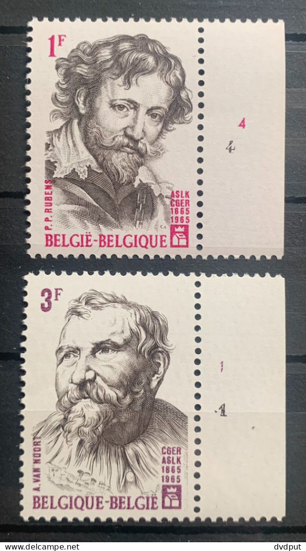 België, 1965, Nr 1322+1324, Postfris **, Met Plaatnummer - 1961-1970