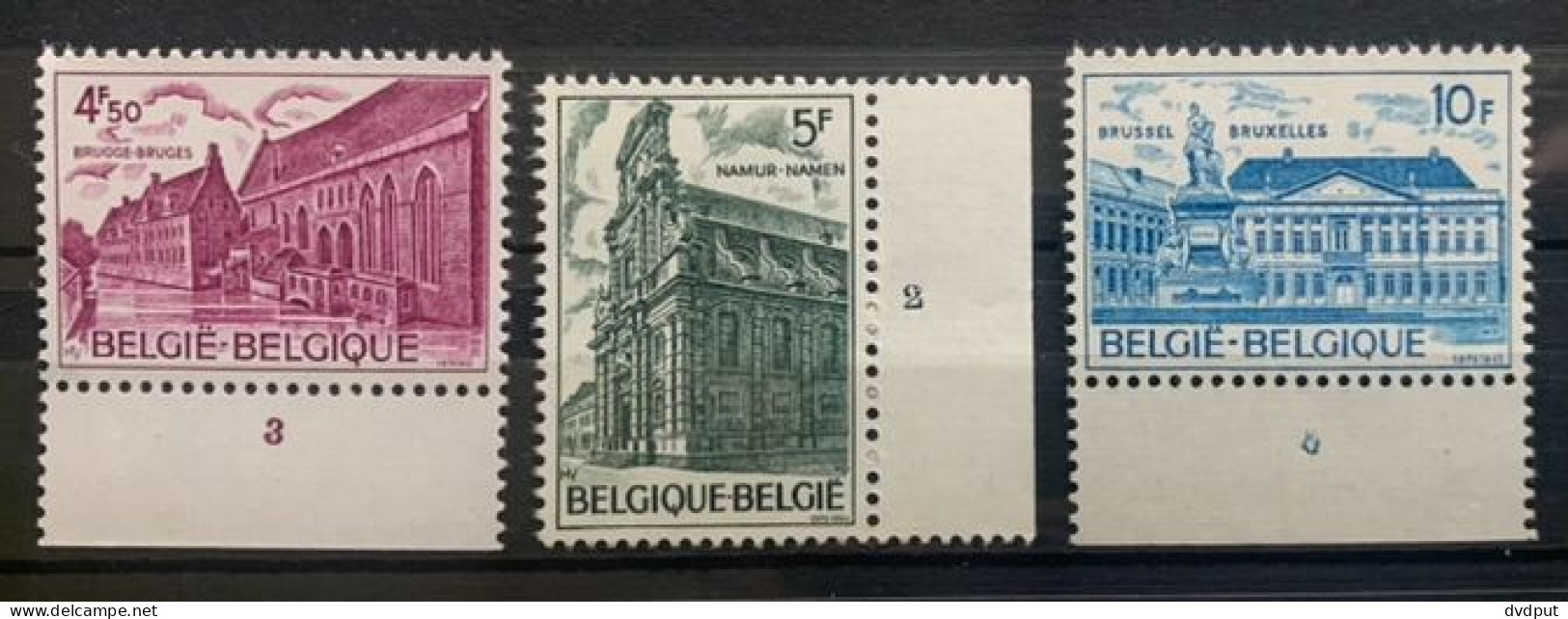 België, 1975, Nr 1769/71, Postfris **, Met Plaatnummer - 1971-1980