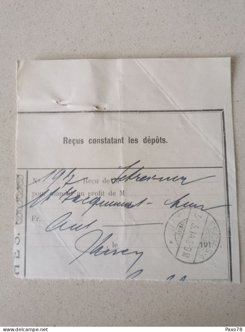 Reçu, Oblitéré Esch-Alzette 1914 - Storia Postale