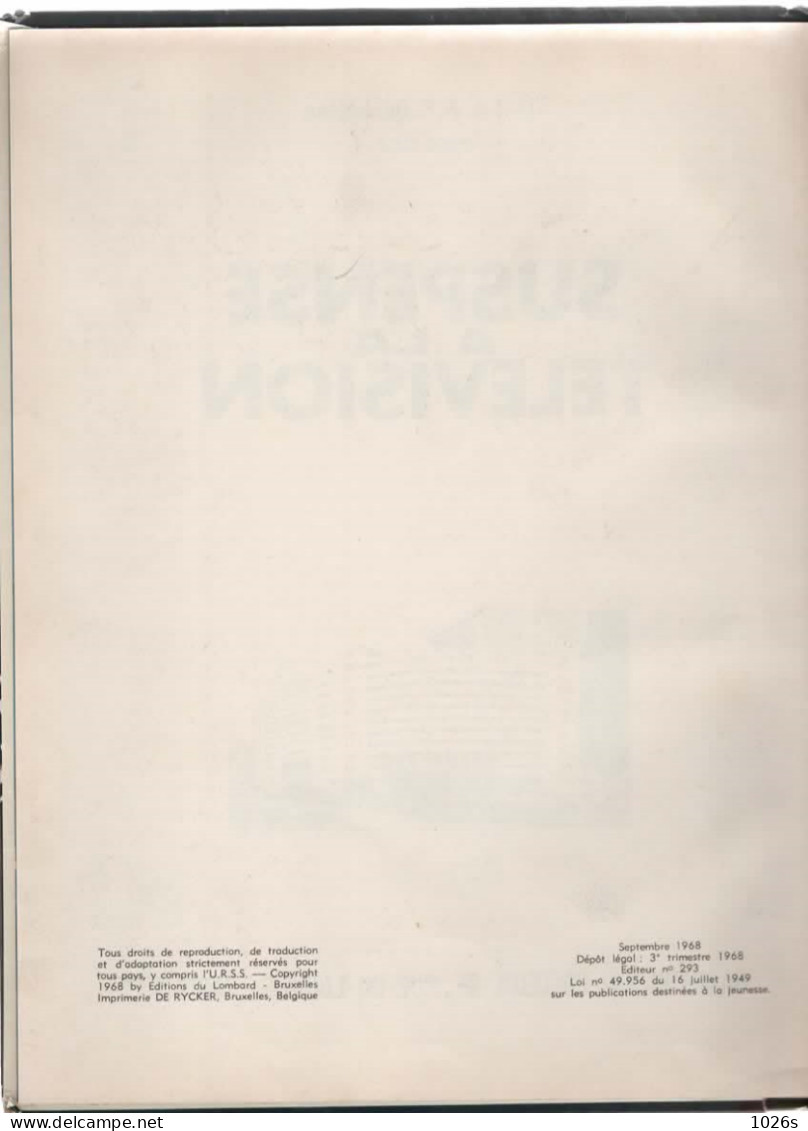 B.D.RIC HOCHET - SUSPENSE A LA TELEVISION -  E.O. 1968 - Ric Hochet