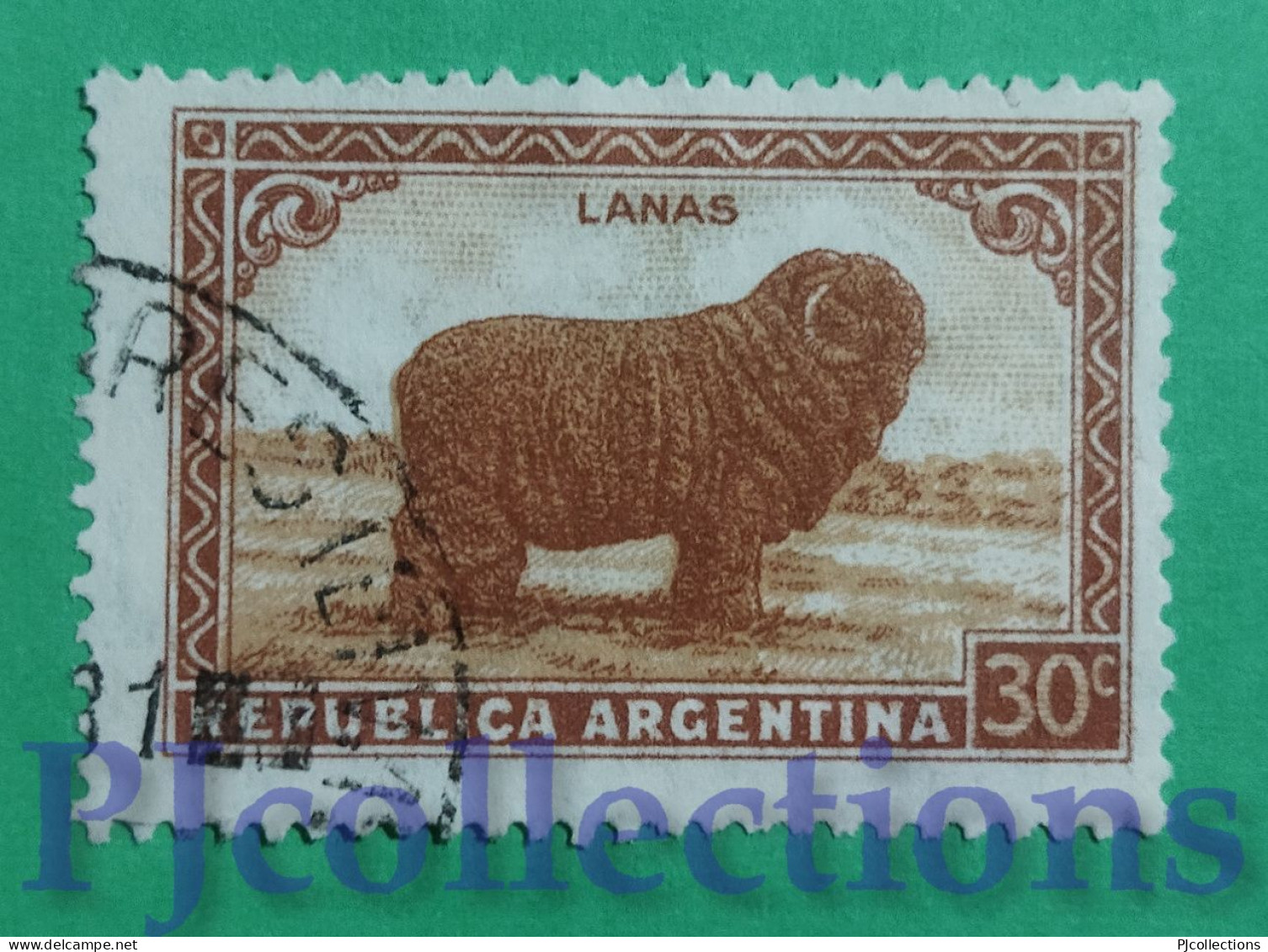 S219- ARGENTINA 1936 LANA - WOOL 30c USATO - USED - Used Stamps