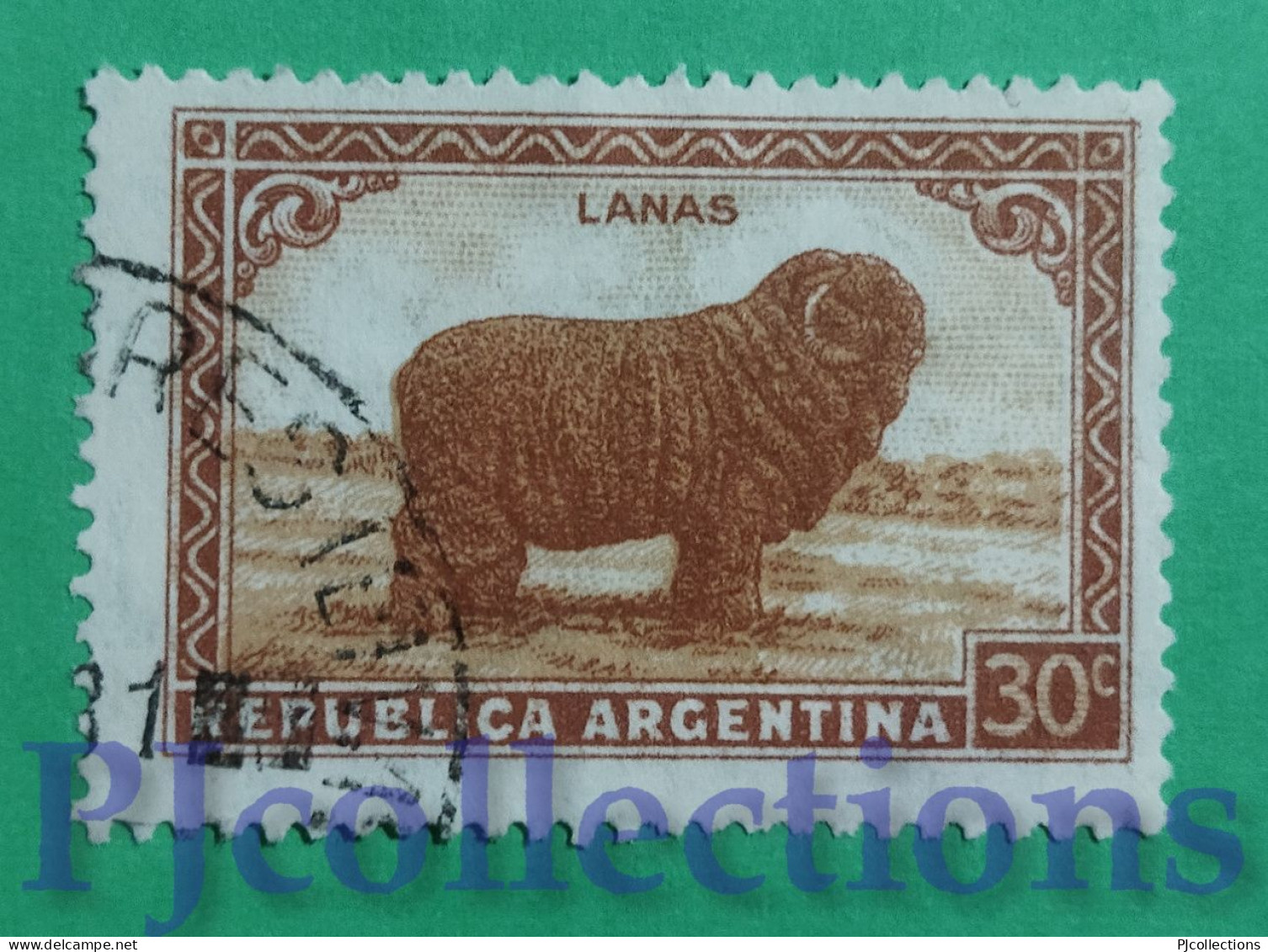 S219- ARGENTINA 1936 LANA - WOOL 30c USATO - USED - Usados