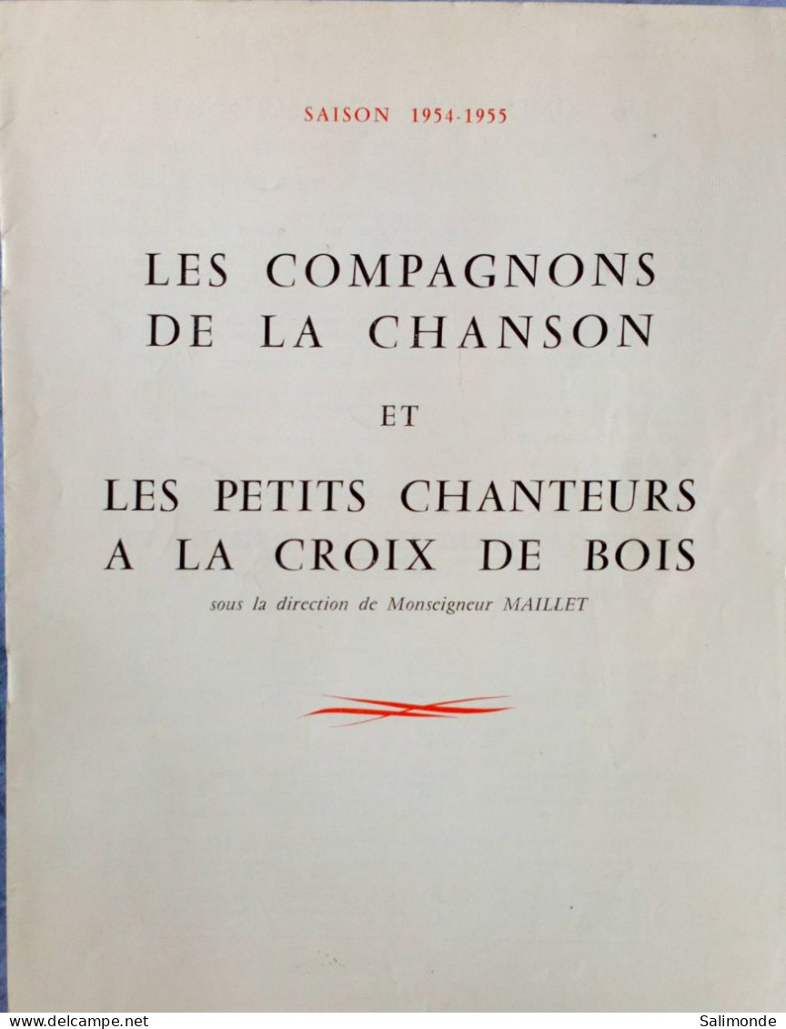 Programme Dédicacé Des Compagnons De La Chanson 1954-1955 - Handtekening