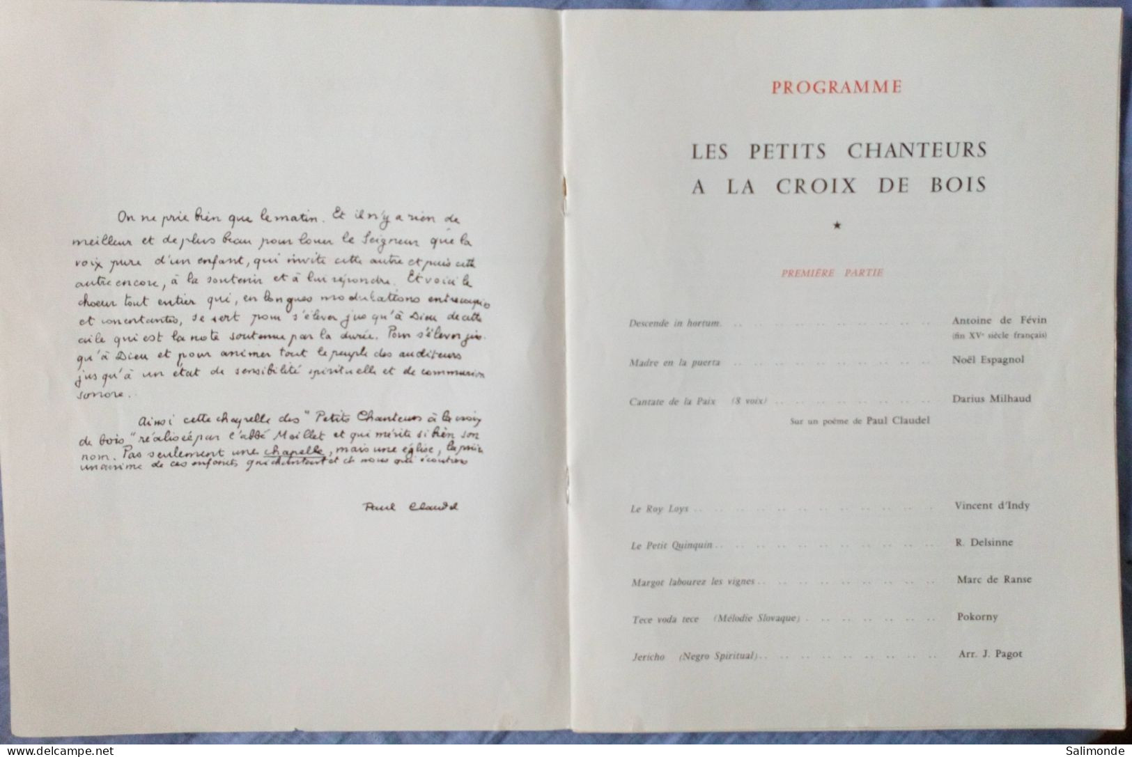 Programme Dédicacé Des Compagnons De La Chanson 1954-1955 - Autogramme