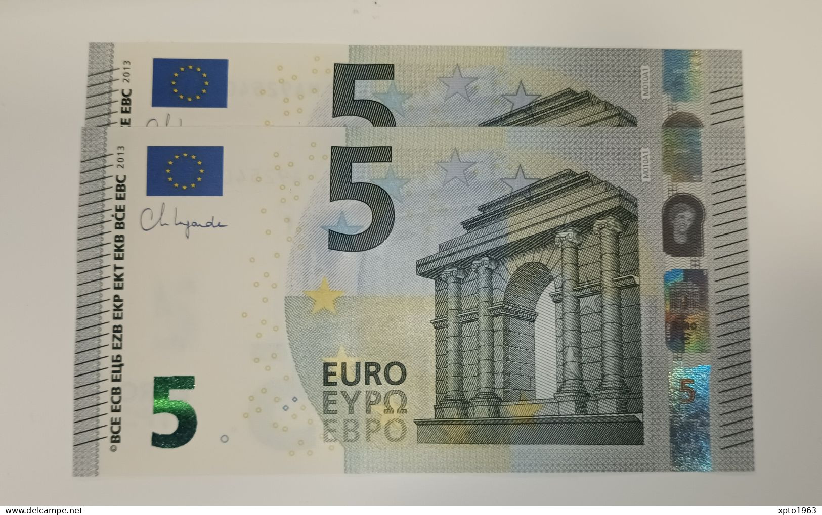 2X 5 EURO M010 A1 PORTUGAL - Serial Number - MA9254078156 / MA9254078165 - UNC FDS NEUF - 5 Euro