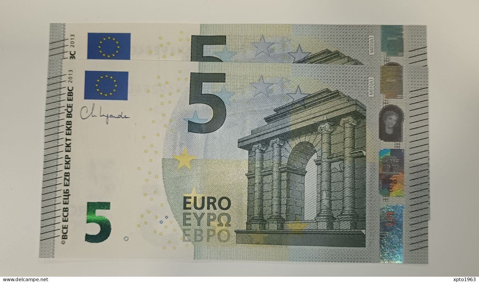 2X 5 EURO M010 A1 PORTUGAL - Serial Number - MA9254078129 / MA9254078138 - UNC FDS NEUF - 5 Euro