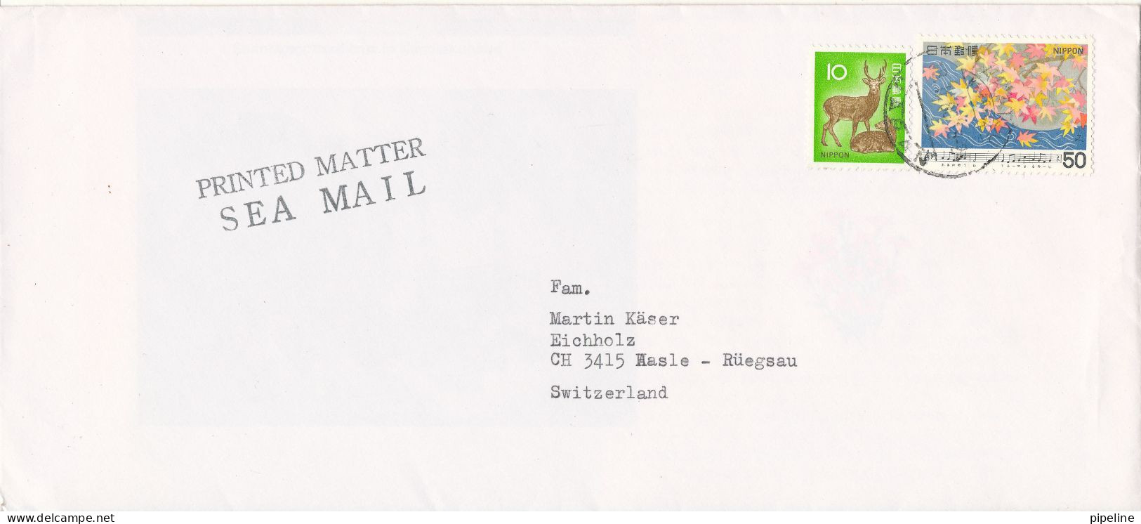 Japan Cover Sent Sea Mail To Switzerland 18-12-1980 With Topic Stamps - Lettres & Documents