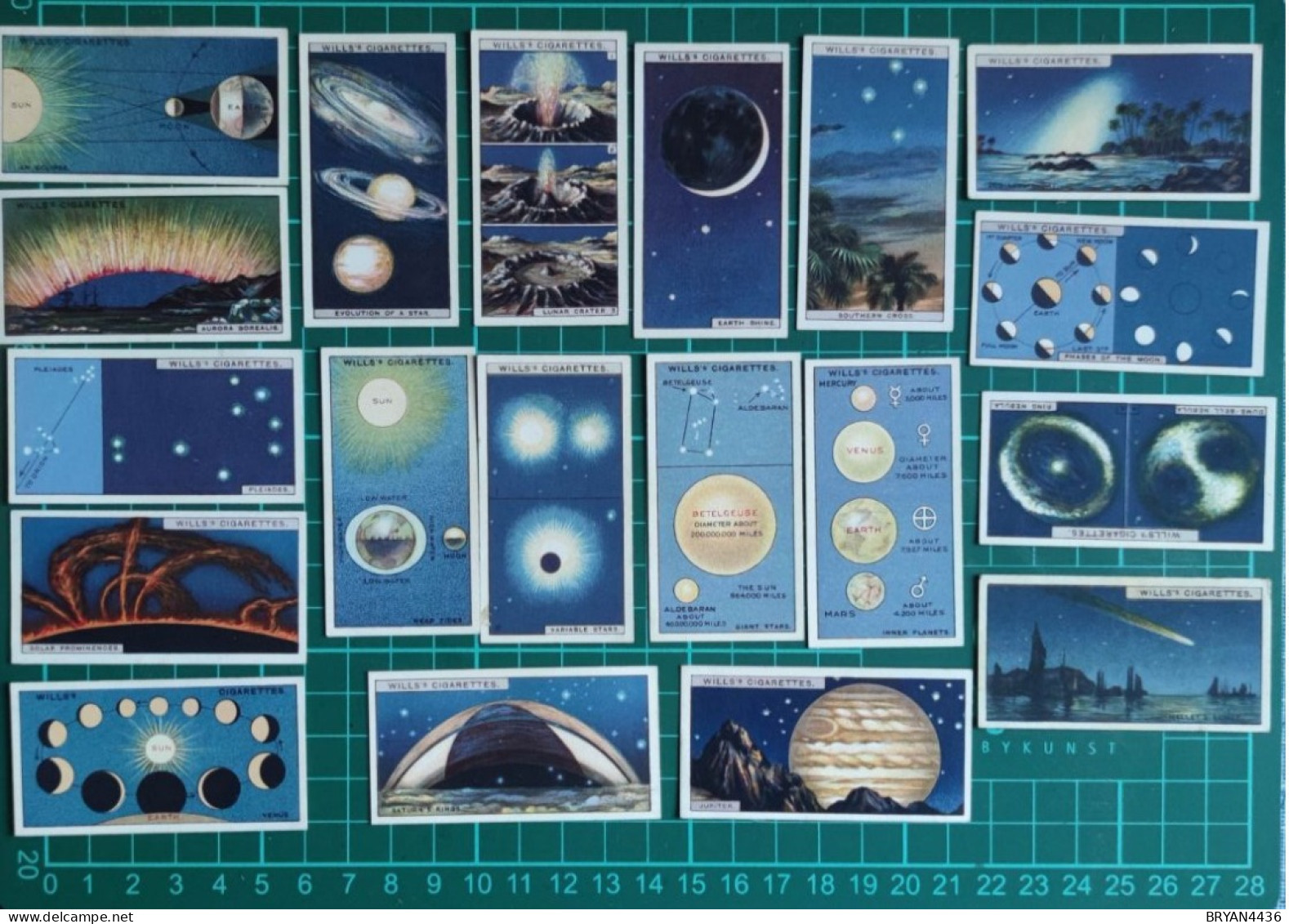 LOT - 19 CARTES - CIGARETTES WILLS - SERIE ASTRONOMIE - TRES BON ETAT - VOIR 2 SCANS - Wills