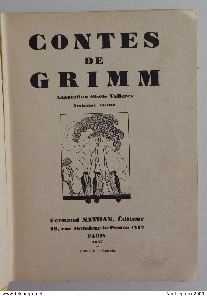 GRIMM - Contes Nathan 1937 Poucet Oie Blanche Neige Tambour - Contes