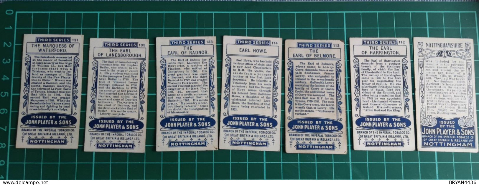 LOT - 7 CARTES - CIGARETTES  JOHN PLAYER & SONS - PLAYER'S - TRES BON ETAT - VOIR 2 SCANS - Player's