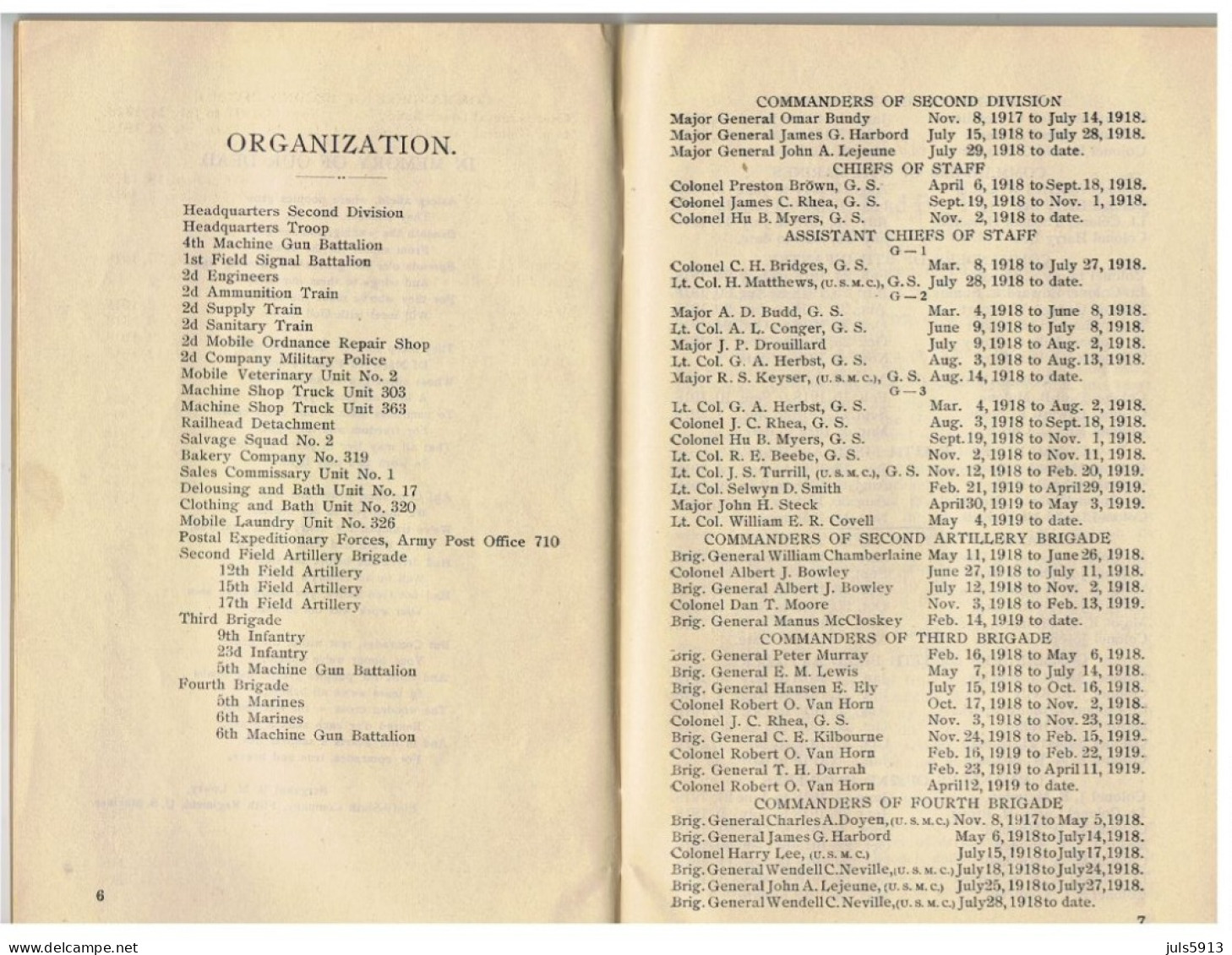 Commendations Of Second Division. Américan Army Of Occupation à Cologne (Allemagne) WW1 Troupes Américaines AEF - 1914-18