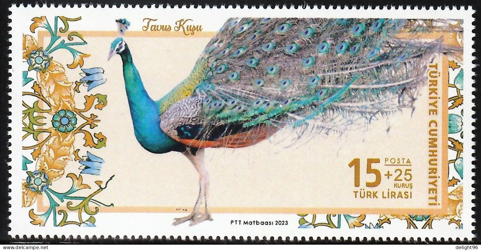 2023 Turkey Peacock Stamp - Paons
