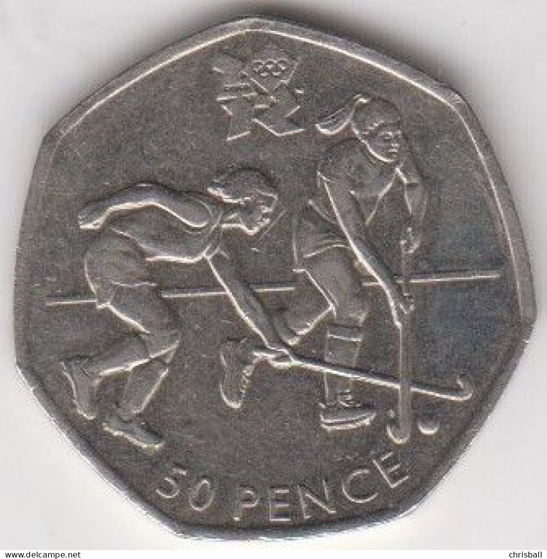 Great Britain UK 50p Coin Hockey  2011 (Small Format) Circulated - 50 Pence