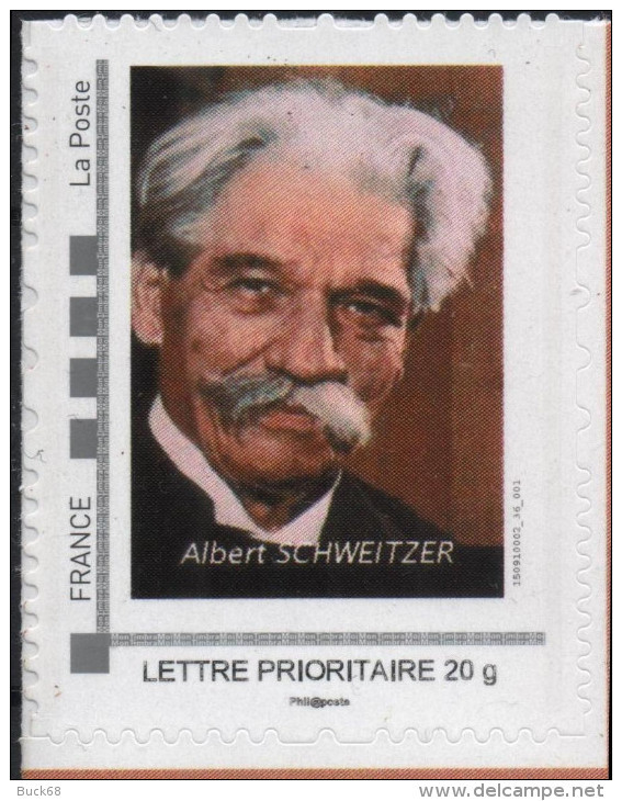 Timbre Personnalisé Albert SCHWEITZER 50ème Anniversaire De Sa Mort 4 Septembre 2015 STRASBOURG - Albert Schweitzer