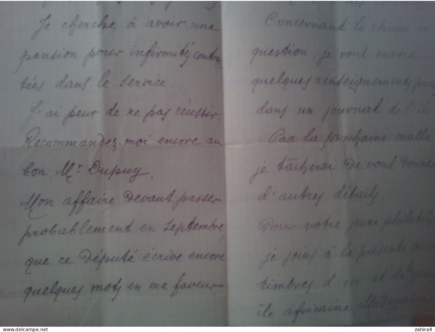 1 Lettre écrite De L'Ile De La Réunion-Afrique19 Juillet 1913 Merci Mr Cancel De La Recommandation Au Député De Moissac - Manuscrits