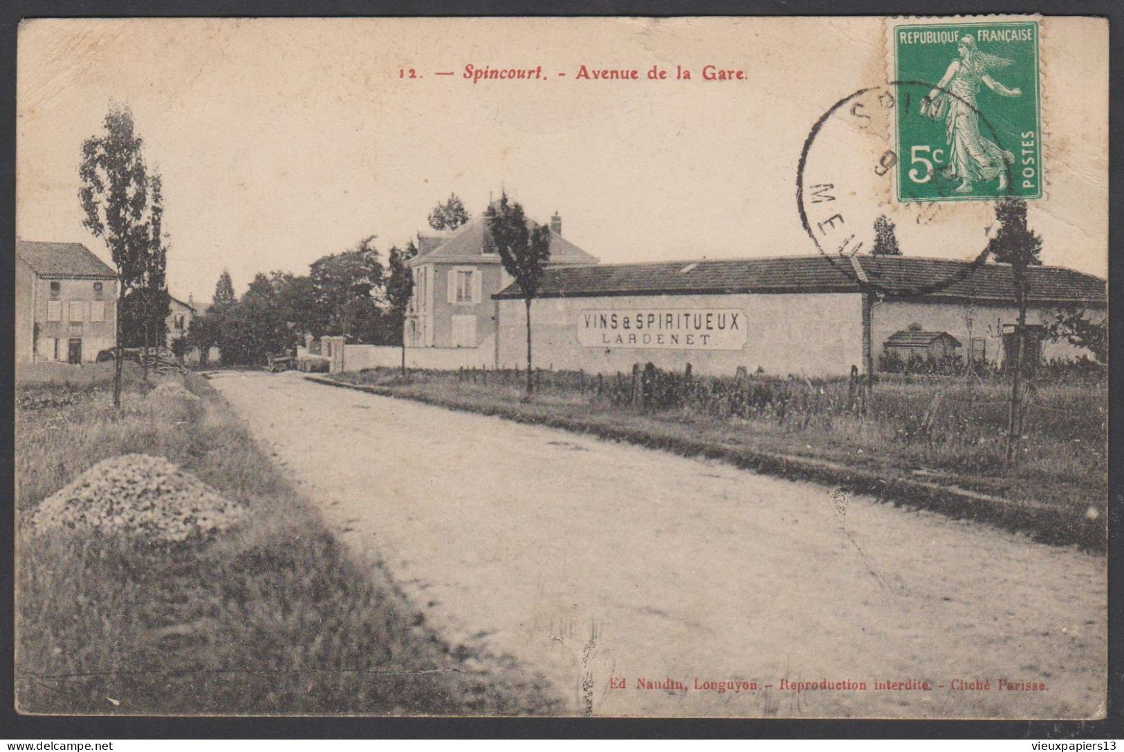TB Cpa 55 - Spincourt - Avenue De La Gare - Vins & Spiritueux Lardenet - Spincourt