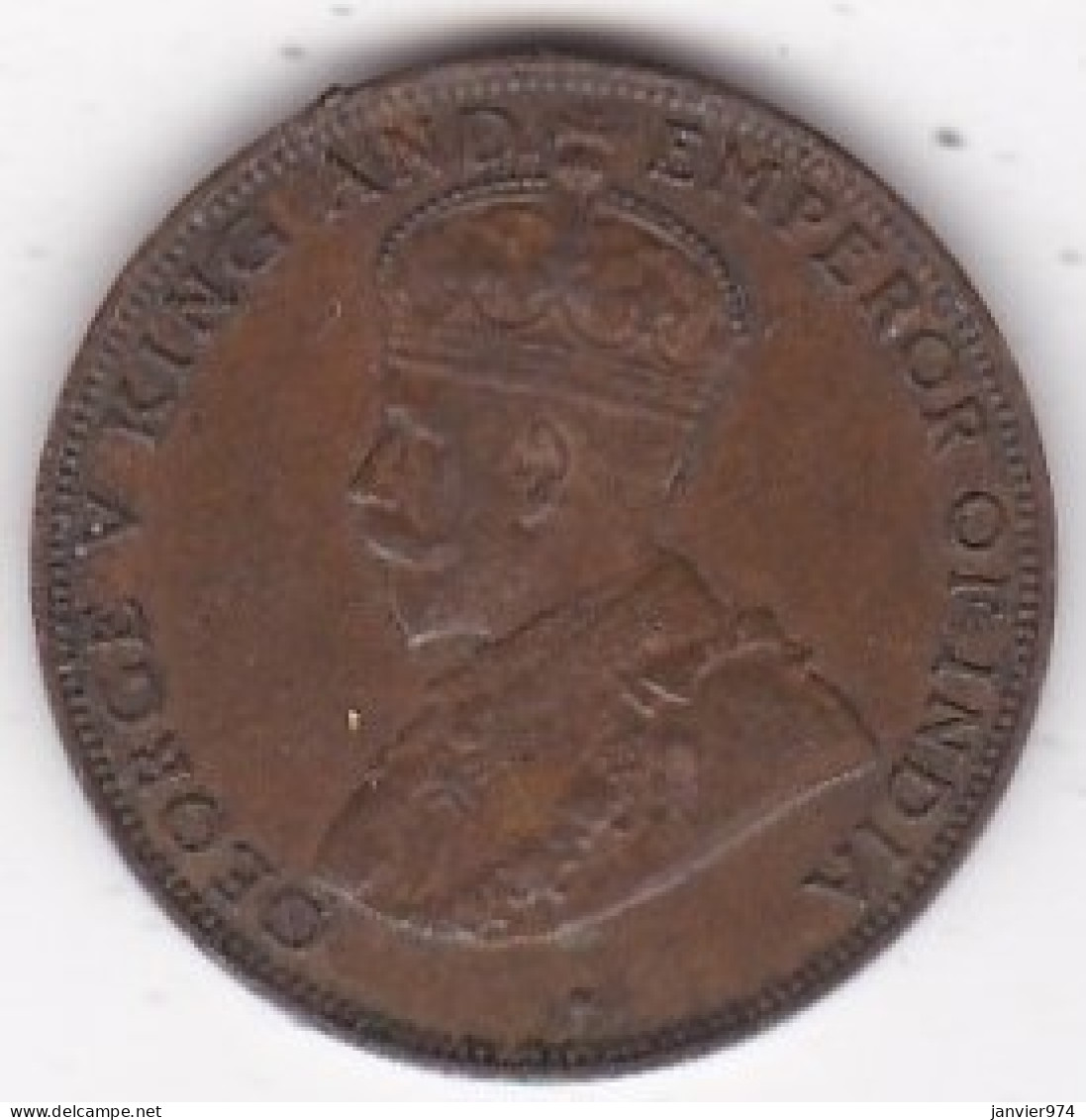Hong Kong , One Cent 1934 , George V, En Bronze, KM# 17 - Hong Kong