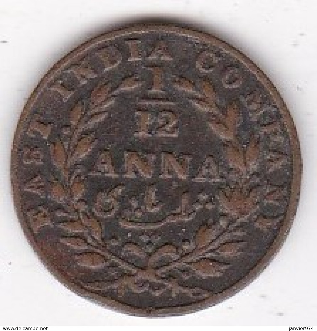 East India Company. 1/12 Anna 1835. Victoria. En Cuivre, KM# 445 - Inde