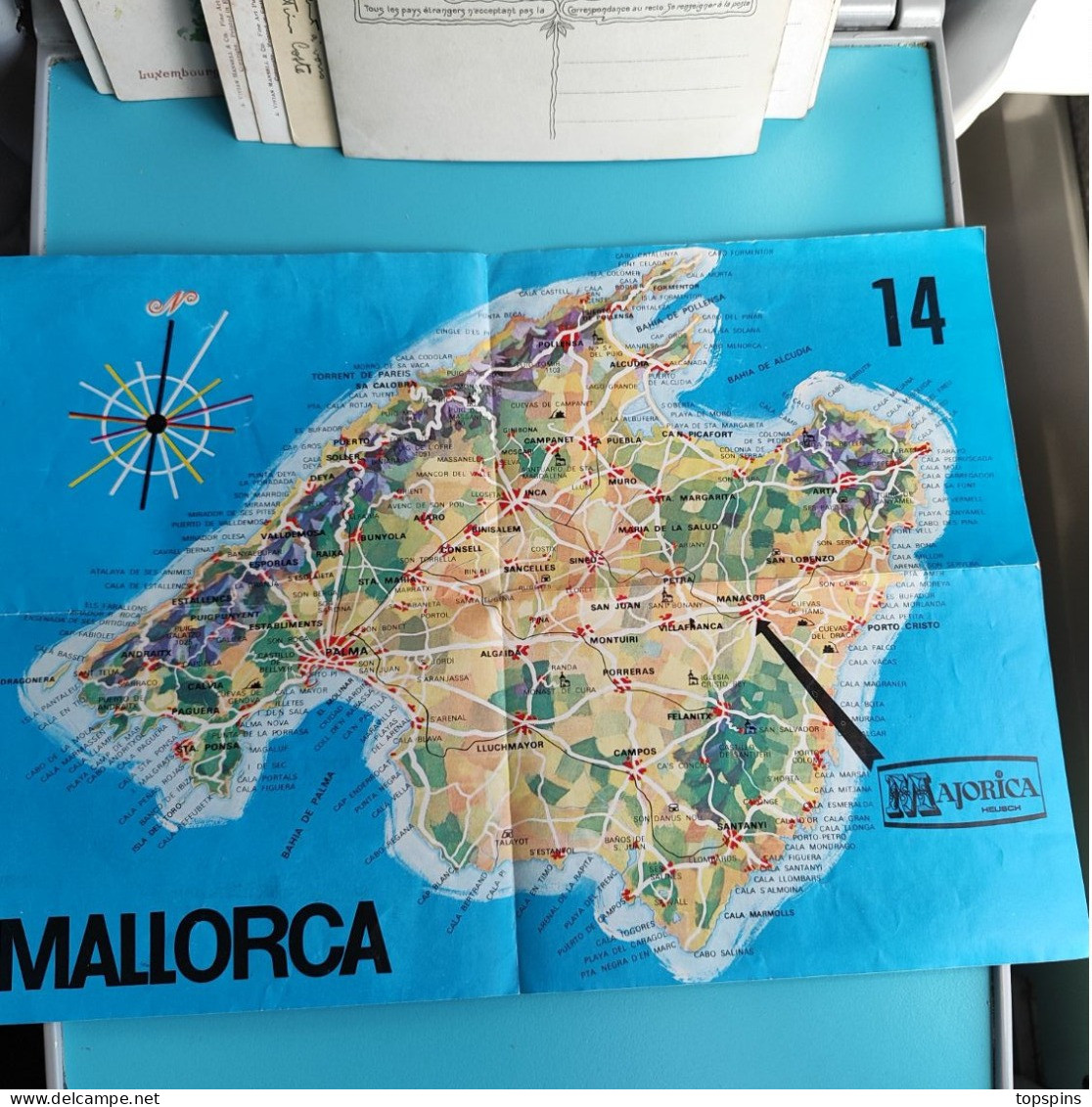 PUBLICITE PROSPECTUS 1975 MAJORICA MAP MAJORICA CARTE MAJORQUE BE - Espagne