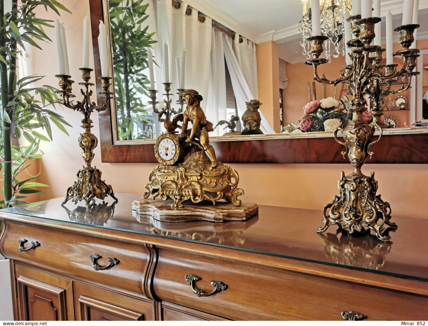 GRAN CONJUNTO - CANDELABROS DE BRONCE - Chandeliers, Candelabras & Candleholders