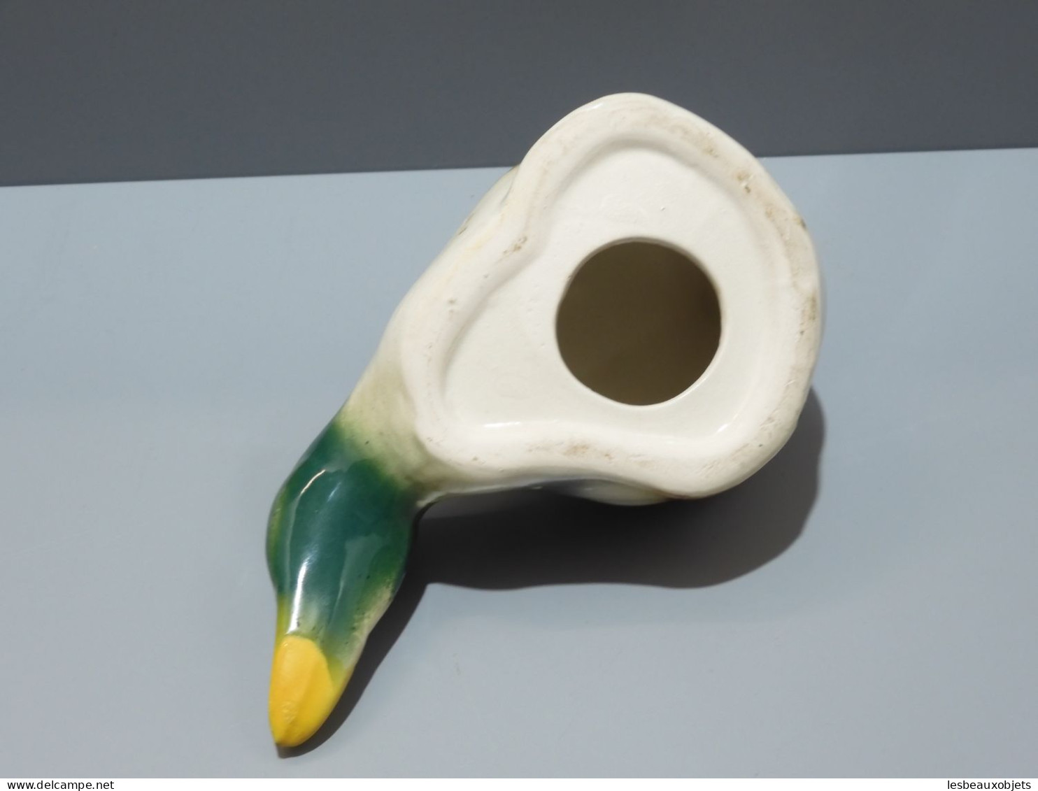 -SUJET CANARD COL VERT CERAMIQUE objet déco Collection Vitrine XXe    E