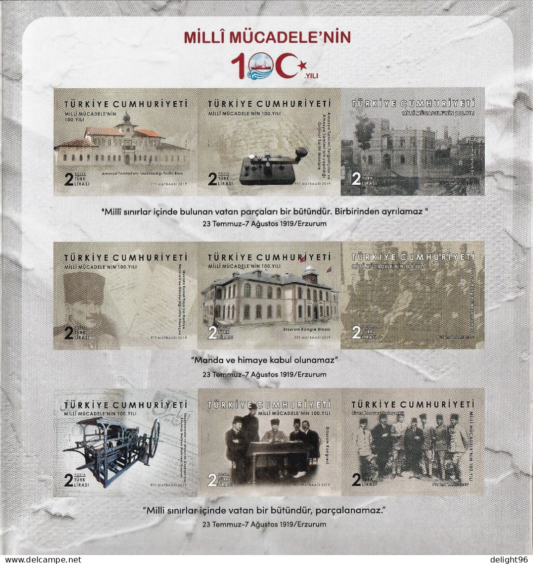 2019 Turkey Centenary Of Turkish War Of Independence Booklet (Self Adhesive) - Autres & Non Classés