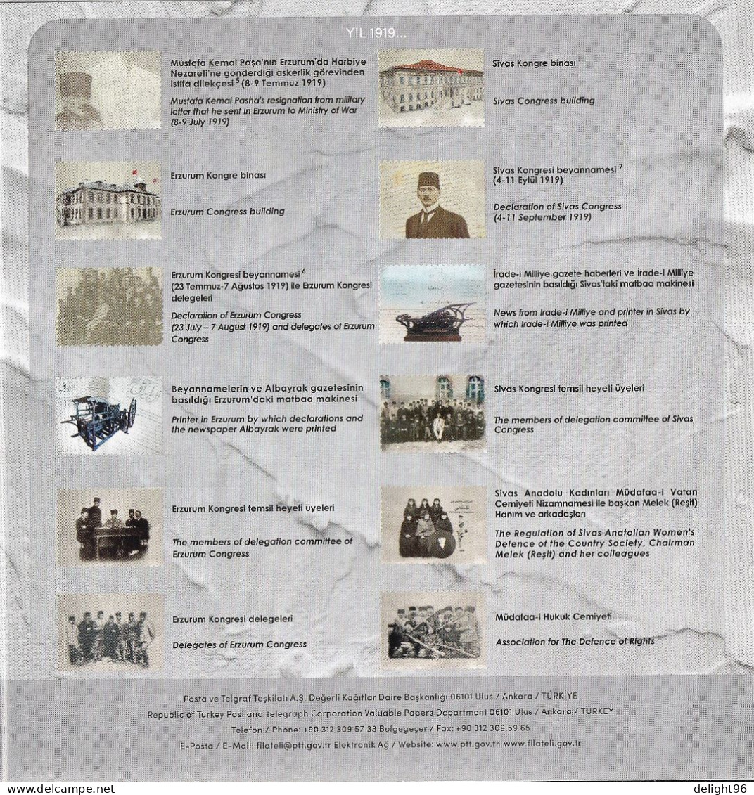 2019 Turkey Centenary Of Turkish War Of Independence Booklet (Self Adhesive) - Autres & Non Classés