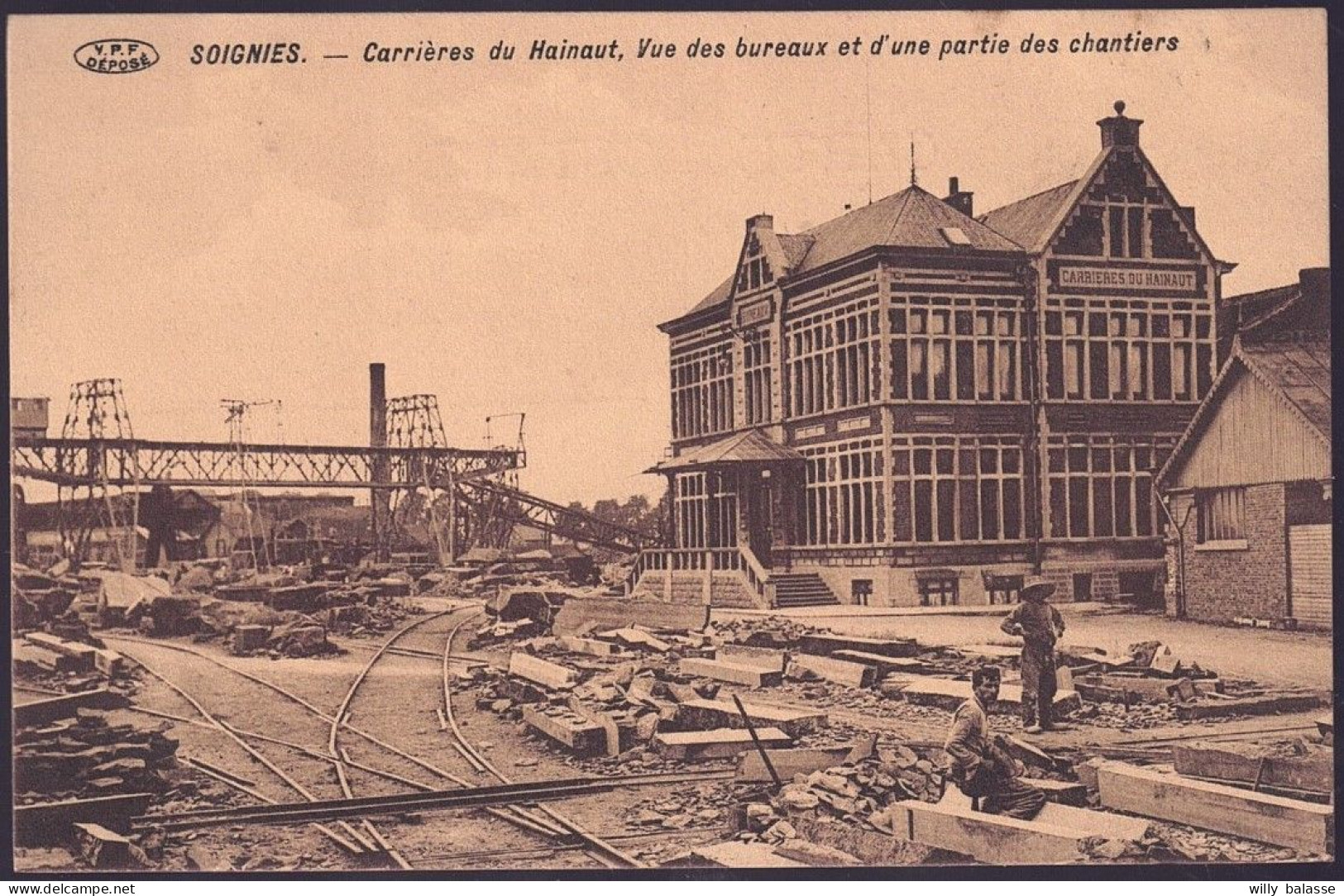 +++CPA - SOIGNIES - Carrières Du Hainaut - Vue Des Bureaux Et D'une Partie Des Chantiers  // - Soignies