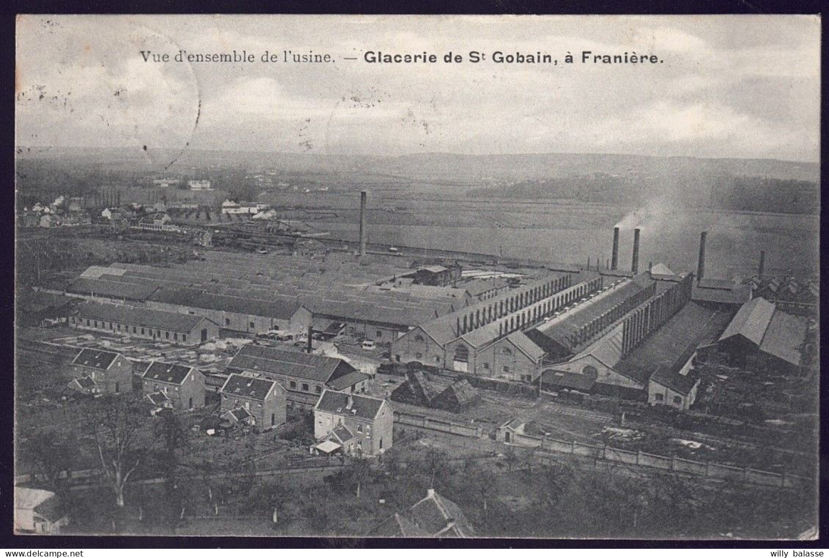 +++CPA - FRANIERE - Glacerie De St Gobain - Vue D'ensemble De L'Usine  - Cachet Ambulant Liège Erquelinnes // - Floreffe